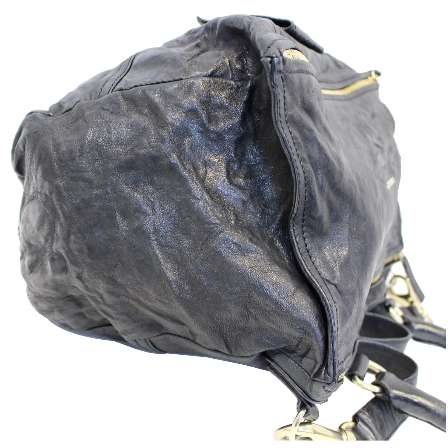 GIVENCHY Pandora Black Wrinkled Sheepskin Leather Shoulder Bag