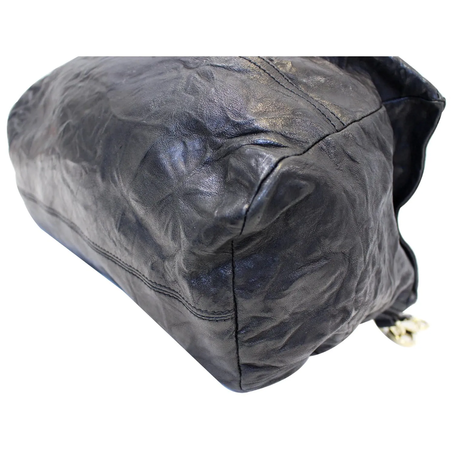 GIVENCHY Pandora Black Wrinkled Sheepskin Leather Shoulder Bag