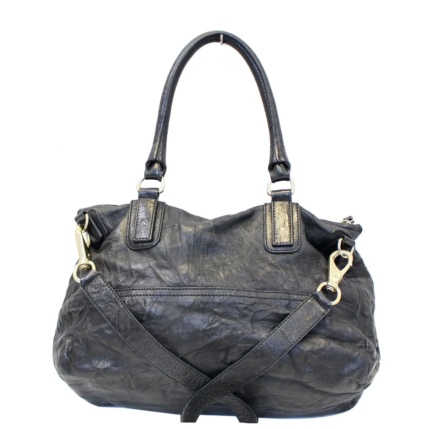 GIVENCHY Pandora Black Wrinkled Sheepskin Leather Shoulder Bag