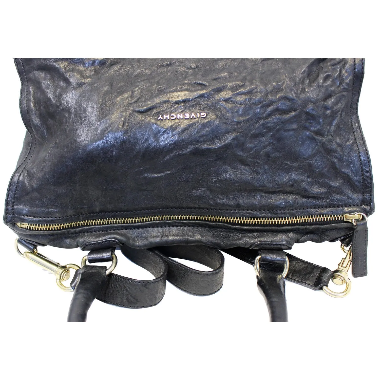 GIVENCHY Pandora Black Wrinkled Sheepskin Leather Shoulder Bag