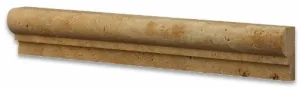 Gold (Yellow) Travertine 2 X 12 OG-1 Chair Rail Trim, Honed - Lot of 50 pcs.