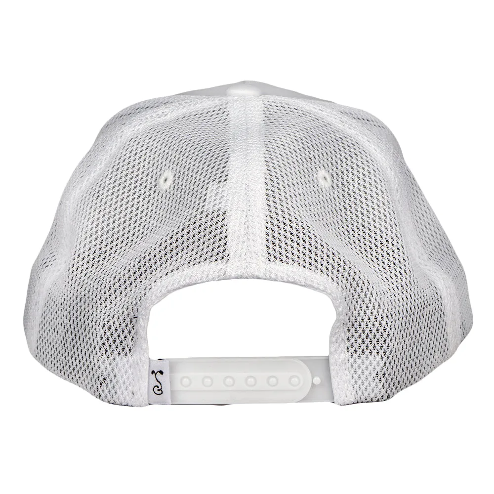 Golfroots Script White Mesh Snapback Hat
