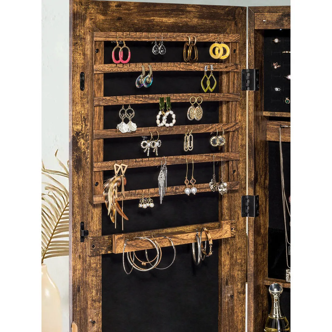 Grishilde Wall Mounted Jewelry Armoire with Mirror Latitude Run® Color: Rustic Brown