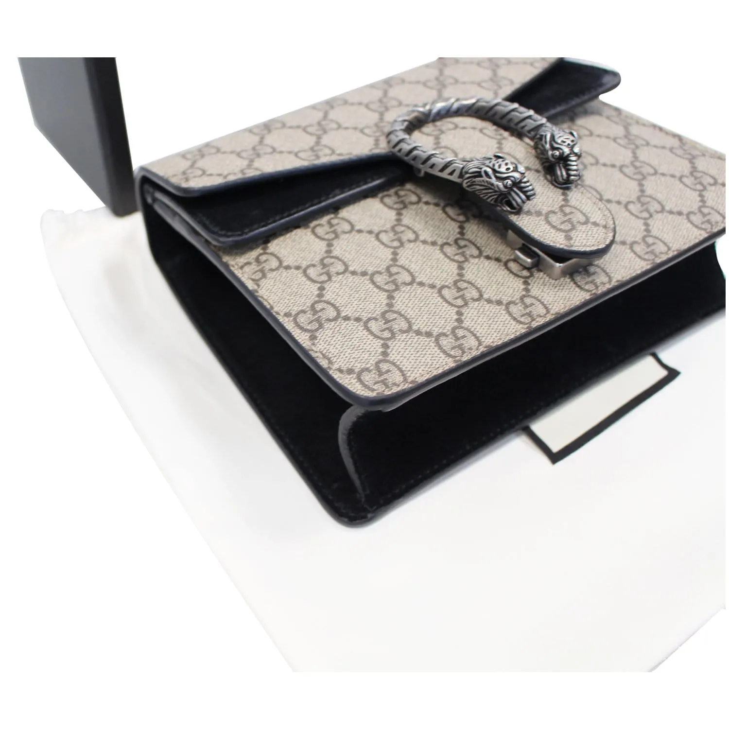 GUCCI Dionysus Mini GG Supreme Canvas Crossbody Bag Beige