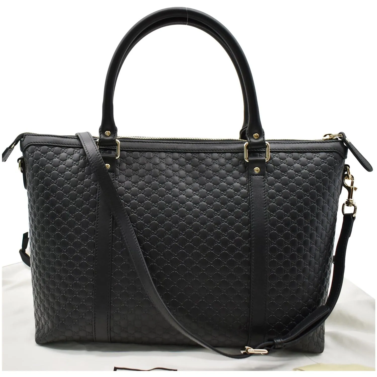 GUCCI Micro Guccissima Leather 2Way Shoulder Bag Black 449655