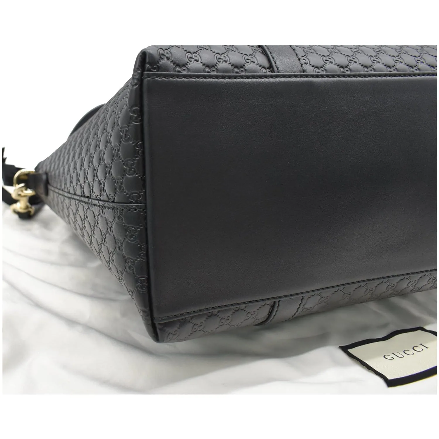 GUCCI Micro Guccissima Leather 2Way Shoulder Bag Black 449655