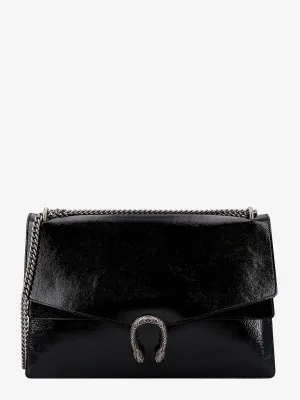 Gucci Patent Leather Shoulder Bag With Iconic Tiger's Head