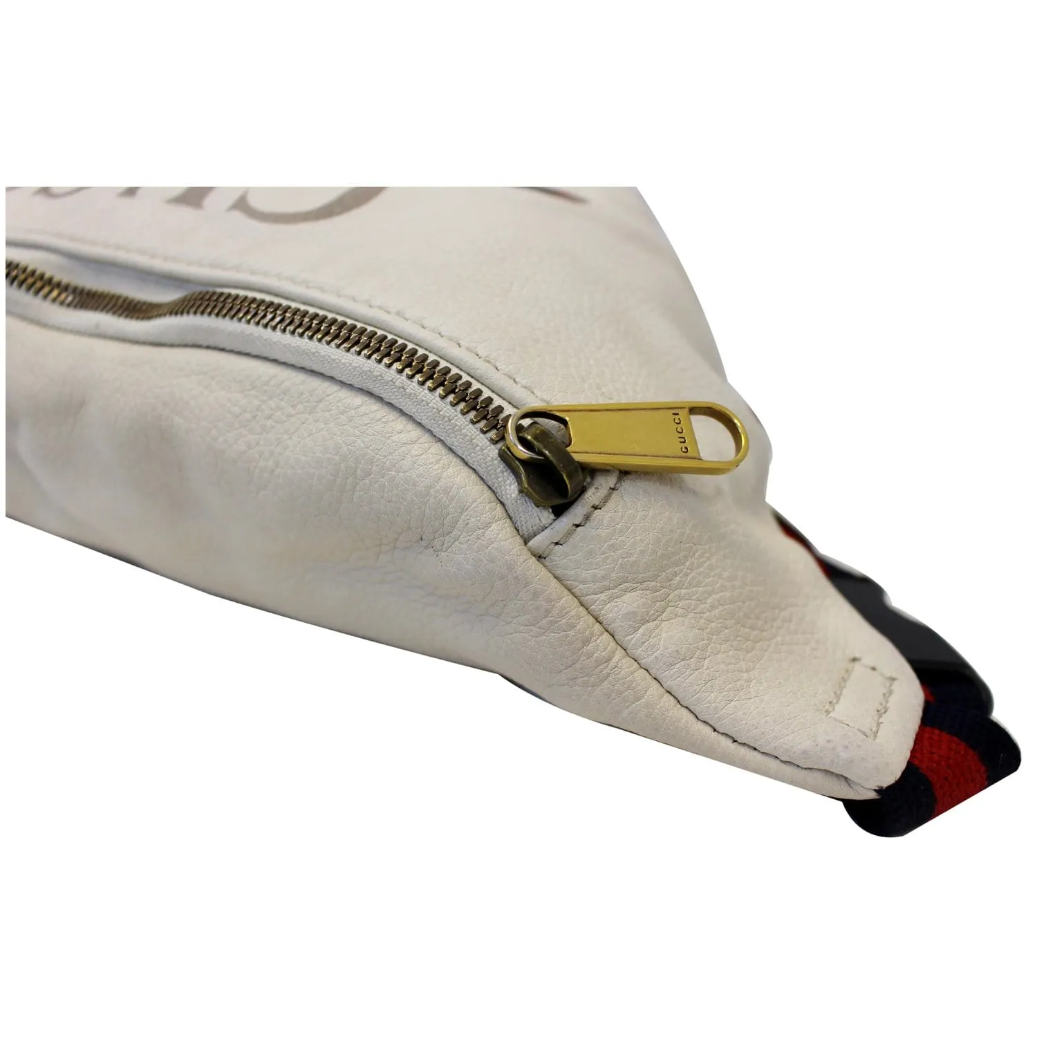 GUCCI Print Leather White Belt Waist Bum Bag Medium 493869