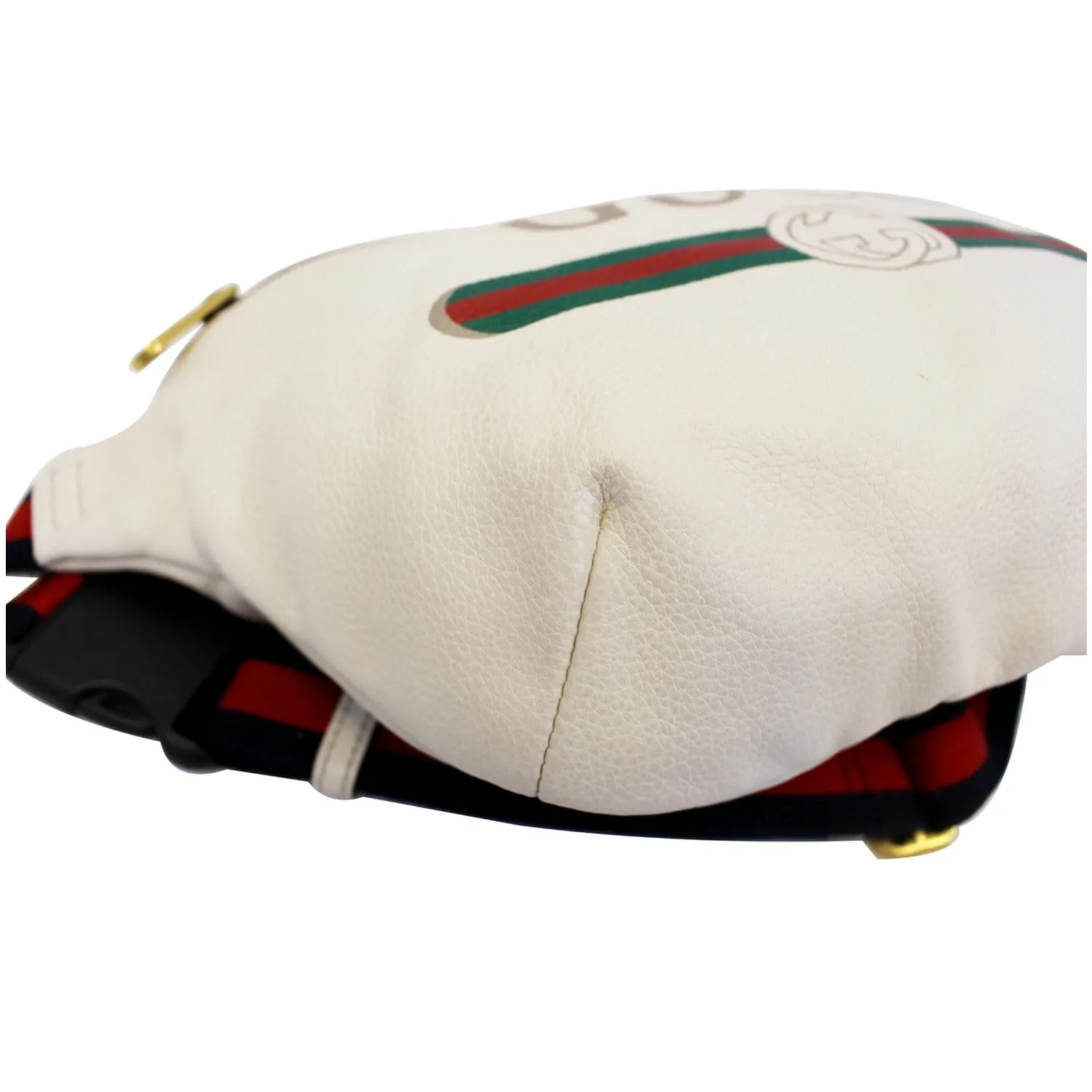 GUCCI Print Leather White Belt Waist Bum Bag Medium 493869