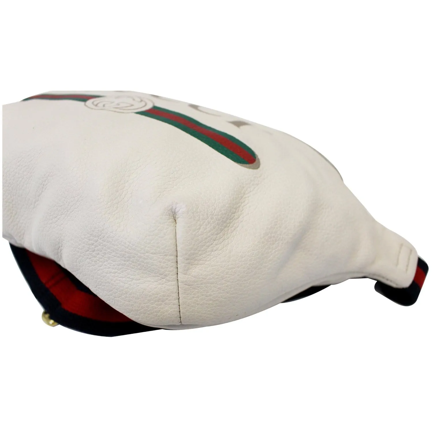 GUCCI Print Leather White Belt Waist Bum Bag Medium 493869