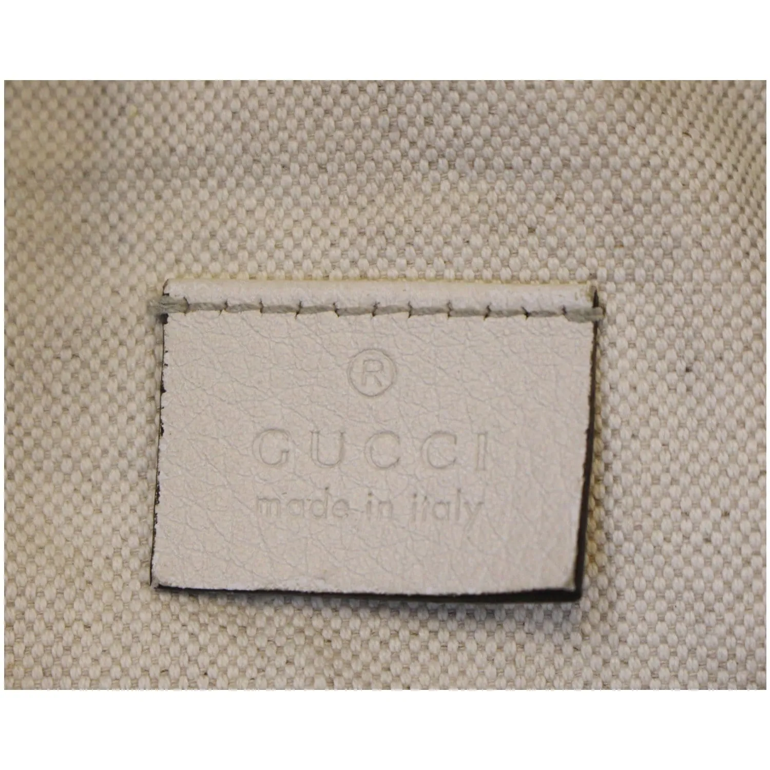 GUCCI Print Leather White Belt Waist Bum Bag Medium 493869
