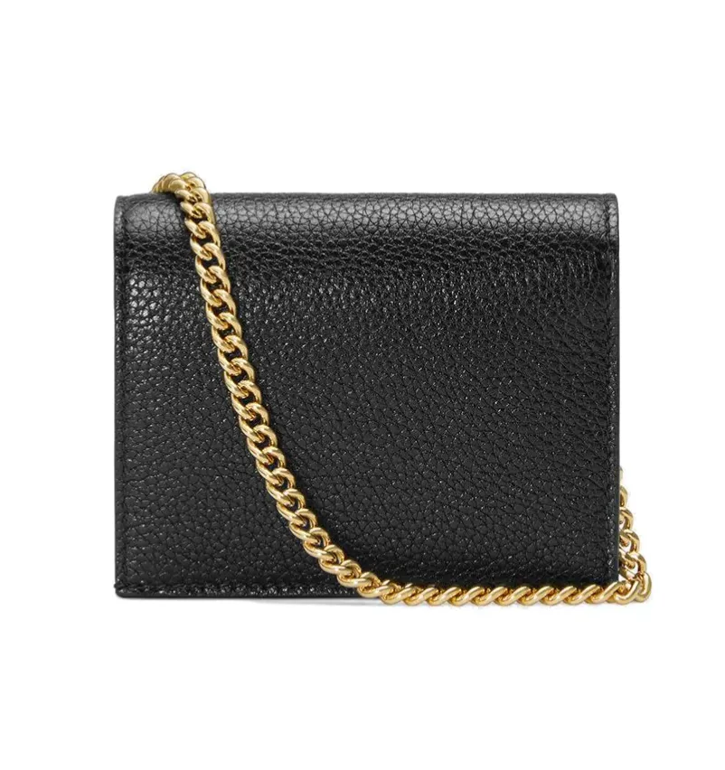 Gucci Zumi Horse-bit Card Case on a Chain in Black