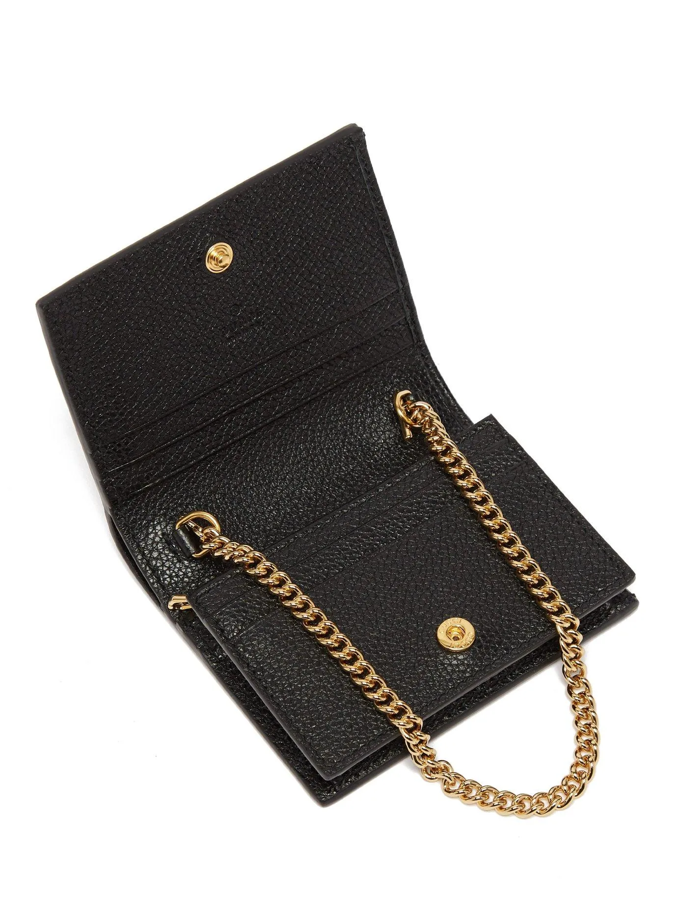 Gucci Zumi Horse-bit Card Case on a Chain in Black