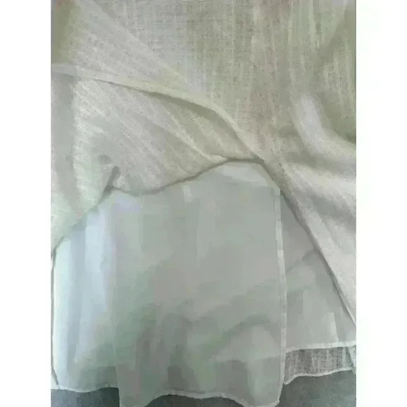 Halston Women's Cold Shoulder Midi A-Line Dress Ivory Sz. 8 100% Cotton 163258