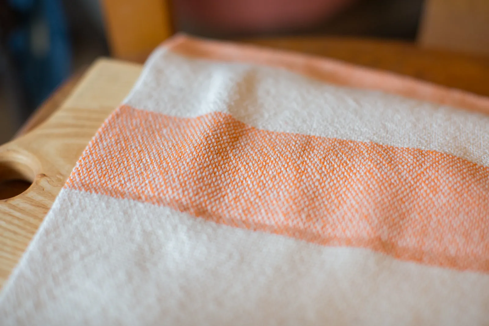 Handwoven in USA LoominationⓇ Dish Towel Orange