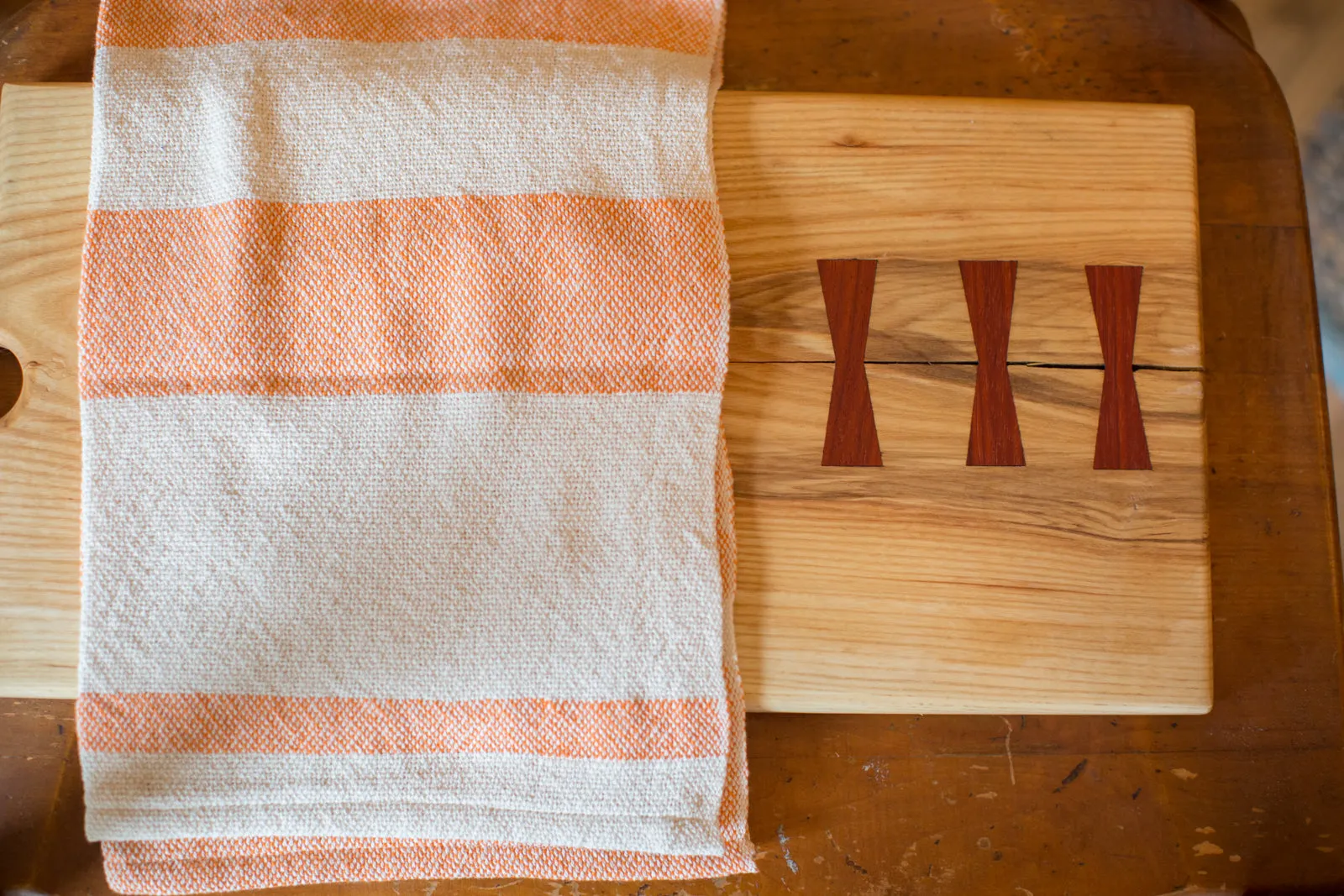 Handwoven in USA LoominationⓇ Dish Towel Orange