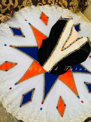Harlequinade Navy and Orange Tutu