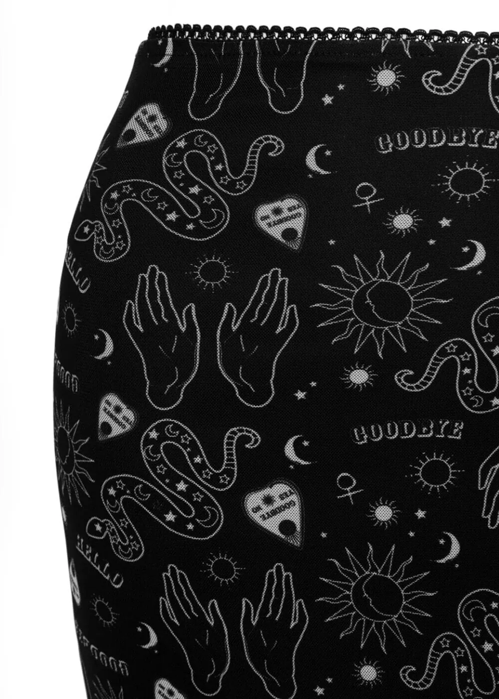 Hell Bunny Hello Goodbye Mesh Ouija 90's Skirt Black