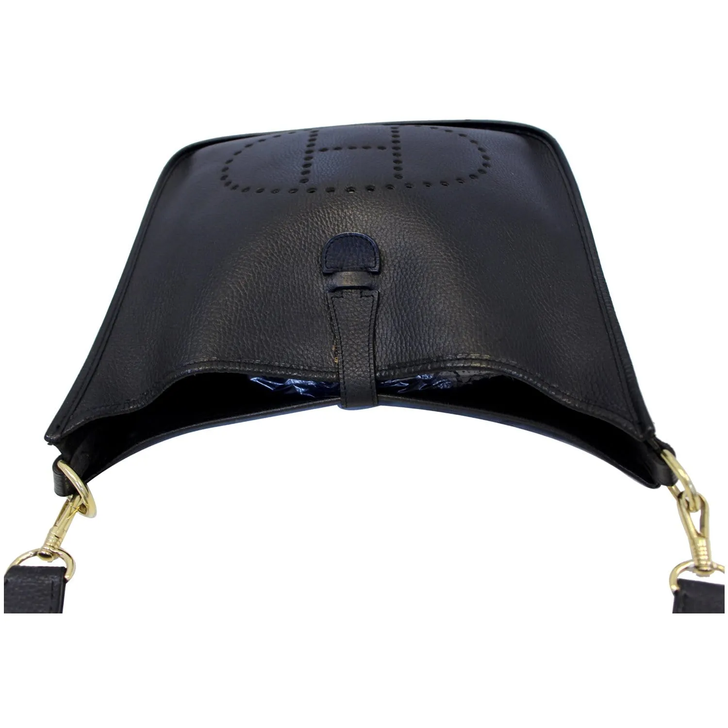 HERMES Evelyne GM Taurillon Clemence Shoulder Bag Black