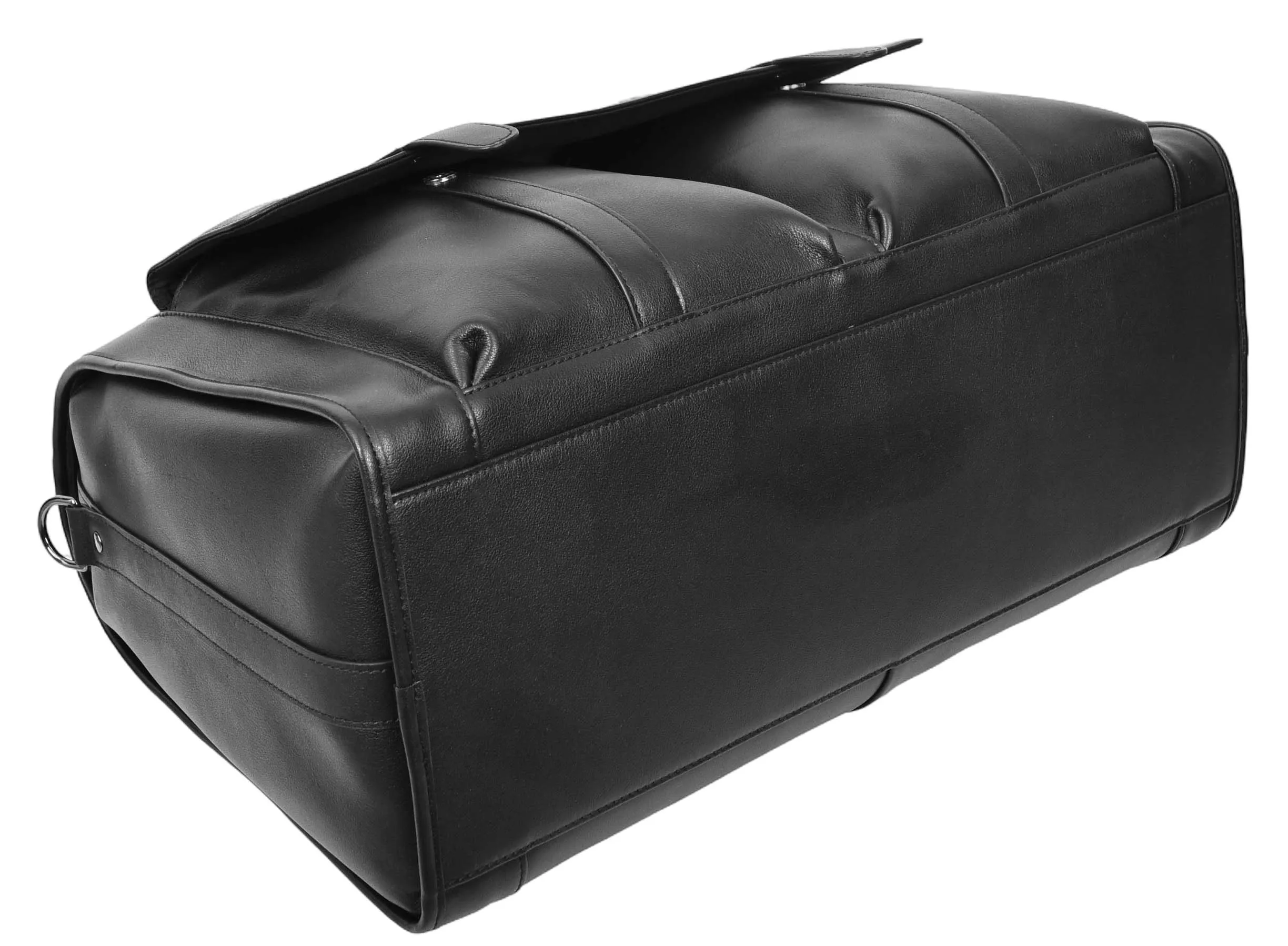 Holicarry Leather Weekend Large Holdall Overnight Bag Black