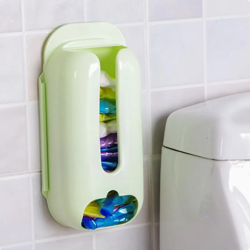 Home Useful Wall Mount Plastic Carrier Bag Storage Container Holder Organizer Recycle Box 30*13*7.5cm