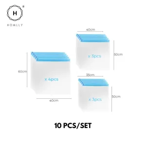 Homlly 10pcs Travel Roll-Up Compression Space Saver Bags - No Vacuum or Pump Needed
