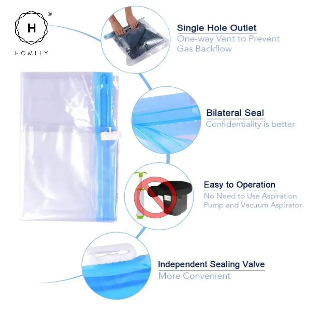 Homlly 10pcs Travel Roll-Up Compression Space Saver Bags - No Vacuum or Pump Needed