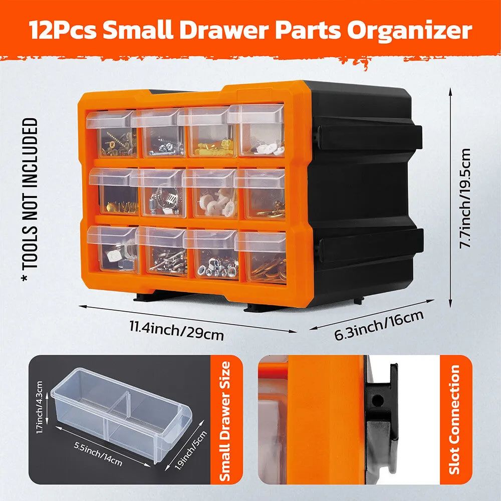 HOURSDY 16-Drawer Modular Parts Organizer - Wall-Mountable & Detachable