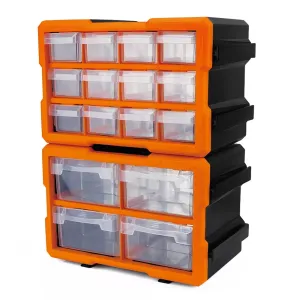 HOURSDY 16-Drawer Modular Parts Organizer - Wall-Mountable & Detachable