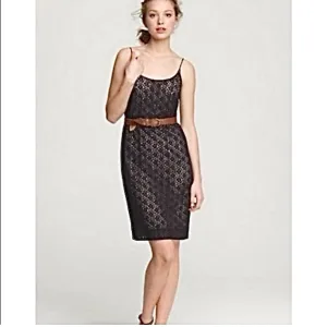 J. Crew Lace Overlay Spaghetti Strap Dress
