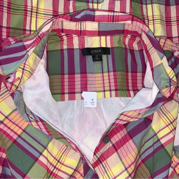 J. Crew Multicolor Plaid Sleeveless Shirtdress