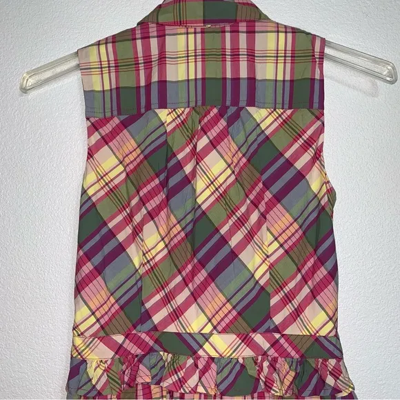 J. Crew Multicolor Plaid Sleeveless Shirtdress
