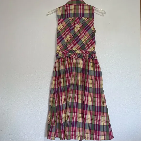 J. Crew Multicolor Plaid Sleeveless Shirtdress