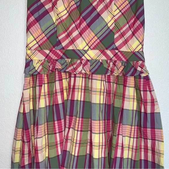 J. Crew Multicolor Plaid Sleeveless Shirtdress
