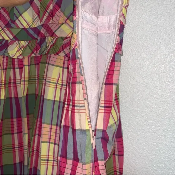 J. Crew Multicolor Plaid Sleeveless Shirtdress