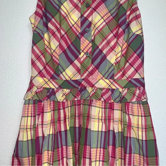 J. Crew Multicolor Plaid Sleeveless Shirtdress