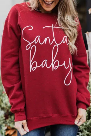KaleaBoutique Christmas Santa Baby Print Pullover Sweatshirt