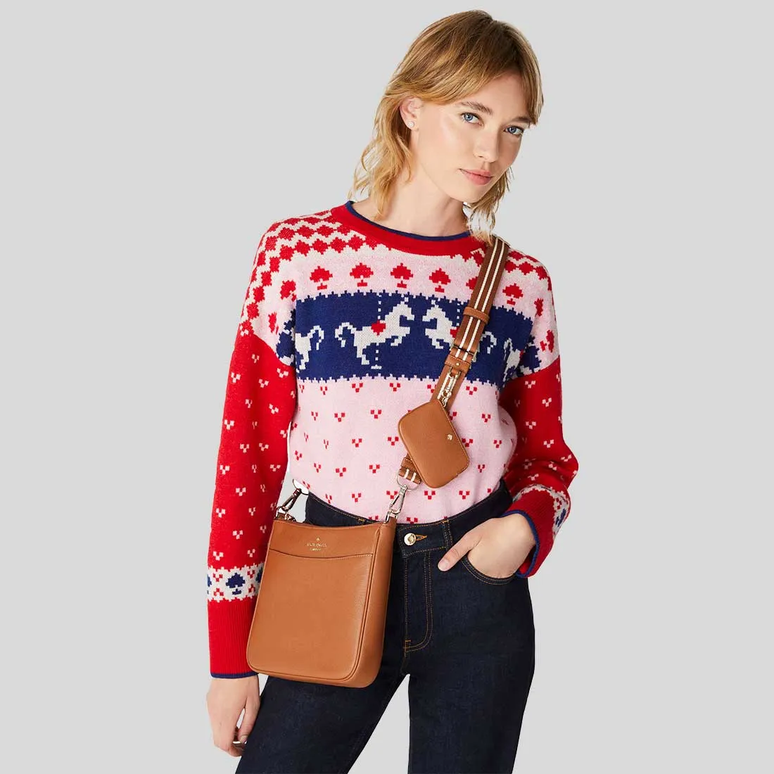 KATE SPADE Rosie North South Swingpack Crossbody Bag Warm Ginger RB-KF087