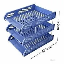 KEBICA 3 Compartments Plastic File Tray Mesh File Holder Stand Organizer Container Document Tray