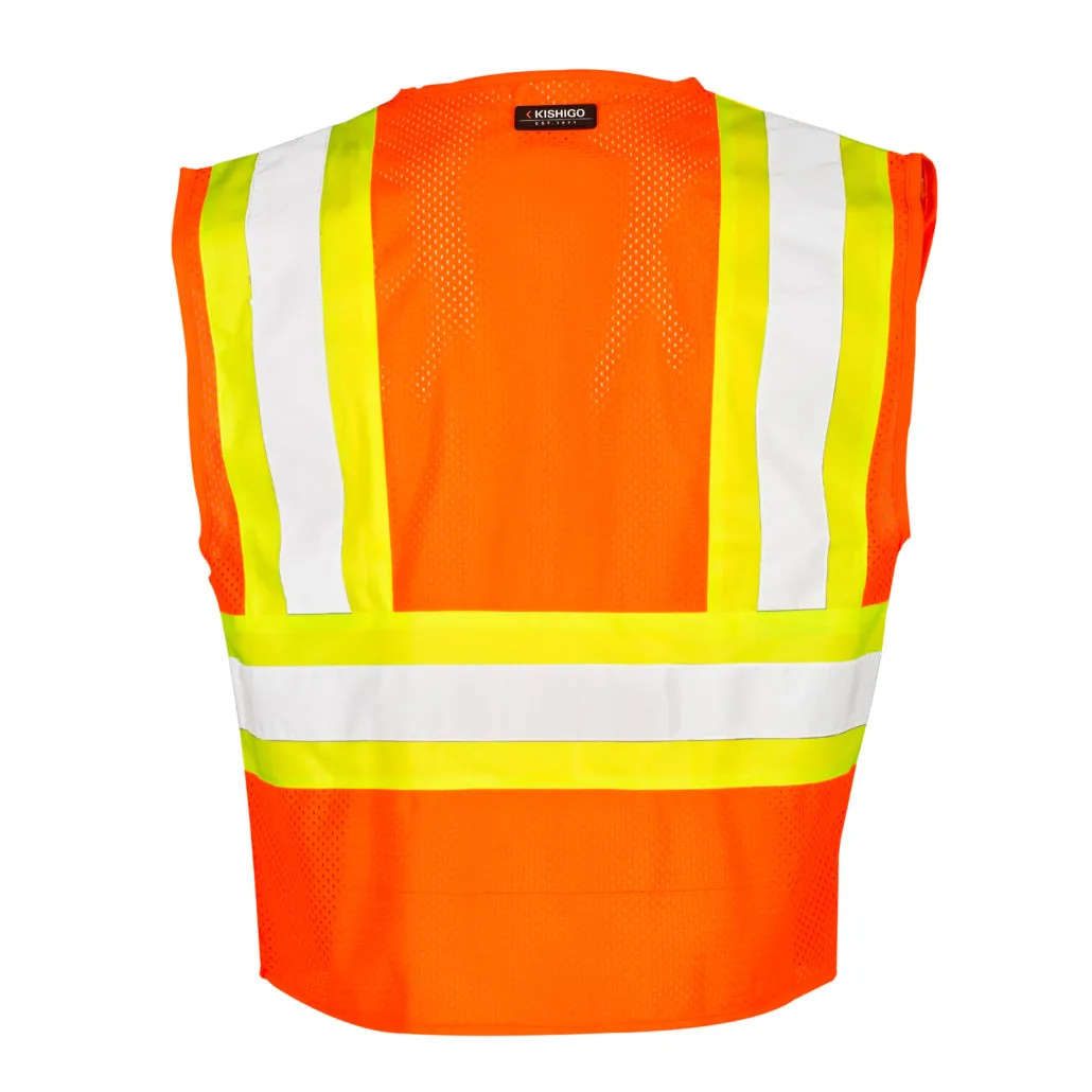 Kishigo Contrasting Mesh Breakaway Vest, Type R Class 2