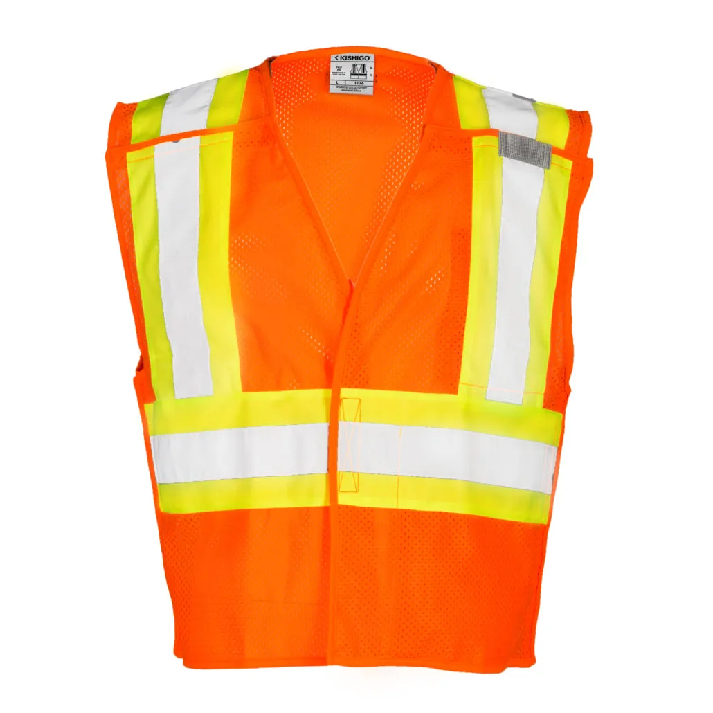 Kishigo Contrasting Mesh Breakaway Vest, Type R Class 2