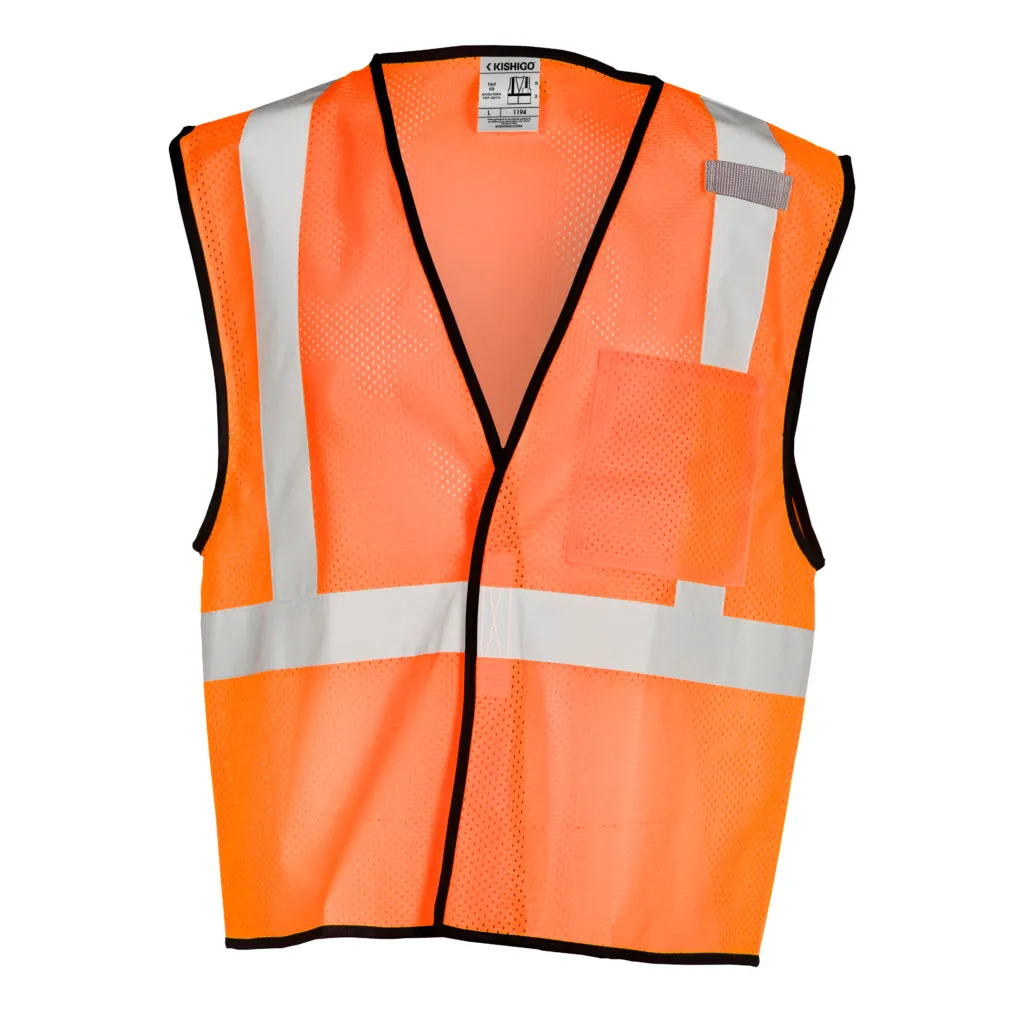 Kishigo Single Pocket Hook And Loop Mesh Vest, Type R Class 2