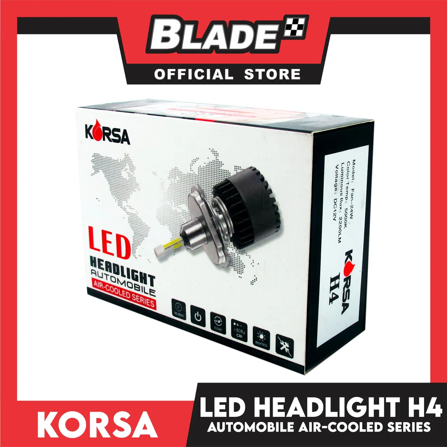 Korsa LED Headlight Automobile Air-Cooled Series H4