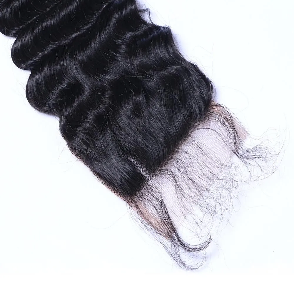 Lace Closure Deep Wave 4x4 5x5 6x6 Transparent or HD Lace