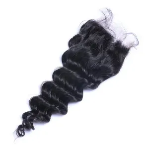 Lace Closure Deep Wave 4x4 5x5 6x6 Transparent or HD Lace