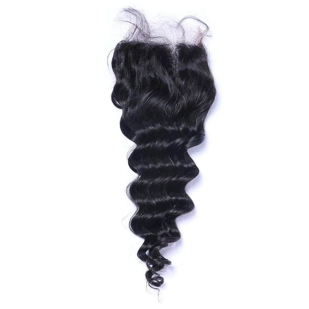 Lace Closure Deep Wave 4x4 5x5 6x6 Transparent or HD Lace