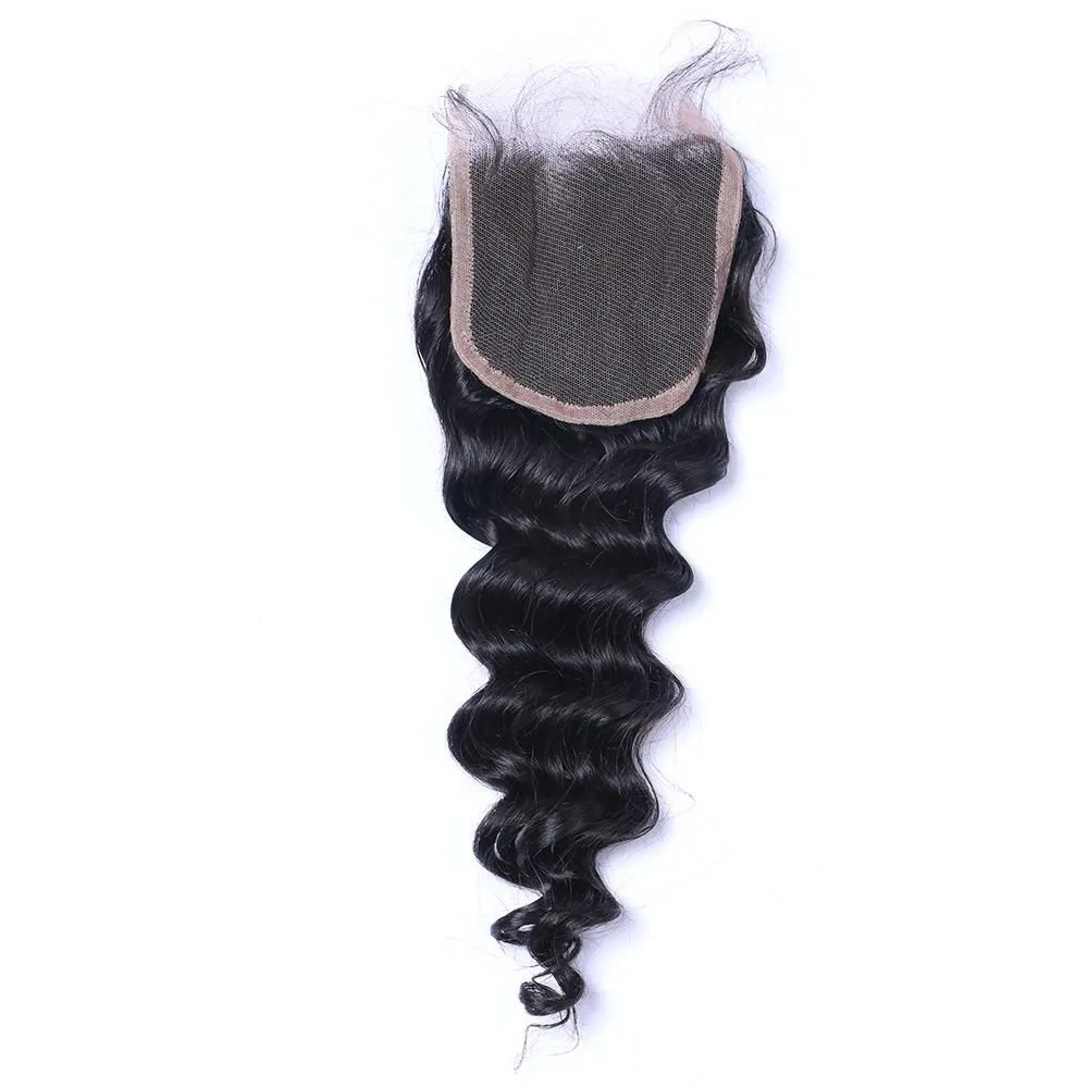 Lace Closure Deep Wave 4x4 5x5 6x6 Transparent or HD Lace