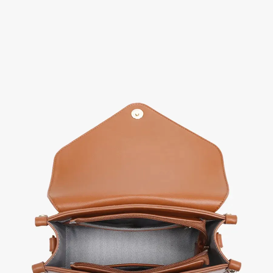 Lagos Envelope Brown Crossbody Clutch