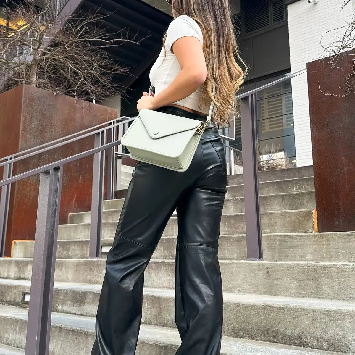 Lagos Envelope Brown Crossbody Clutch