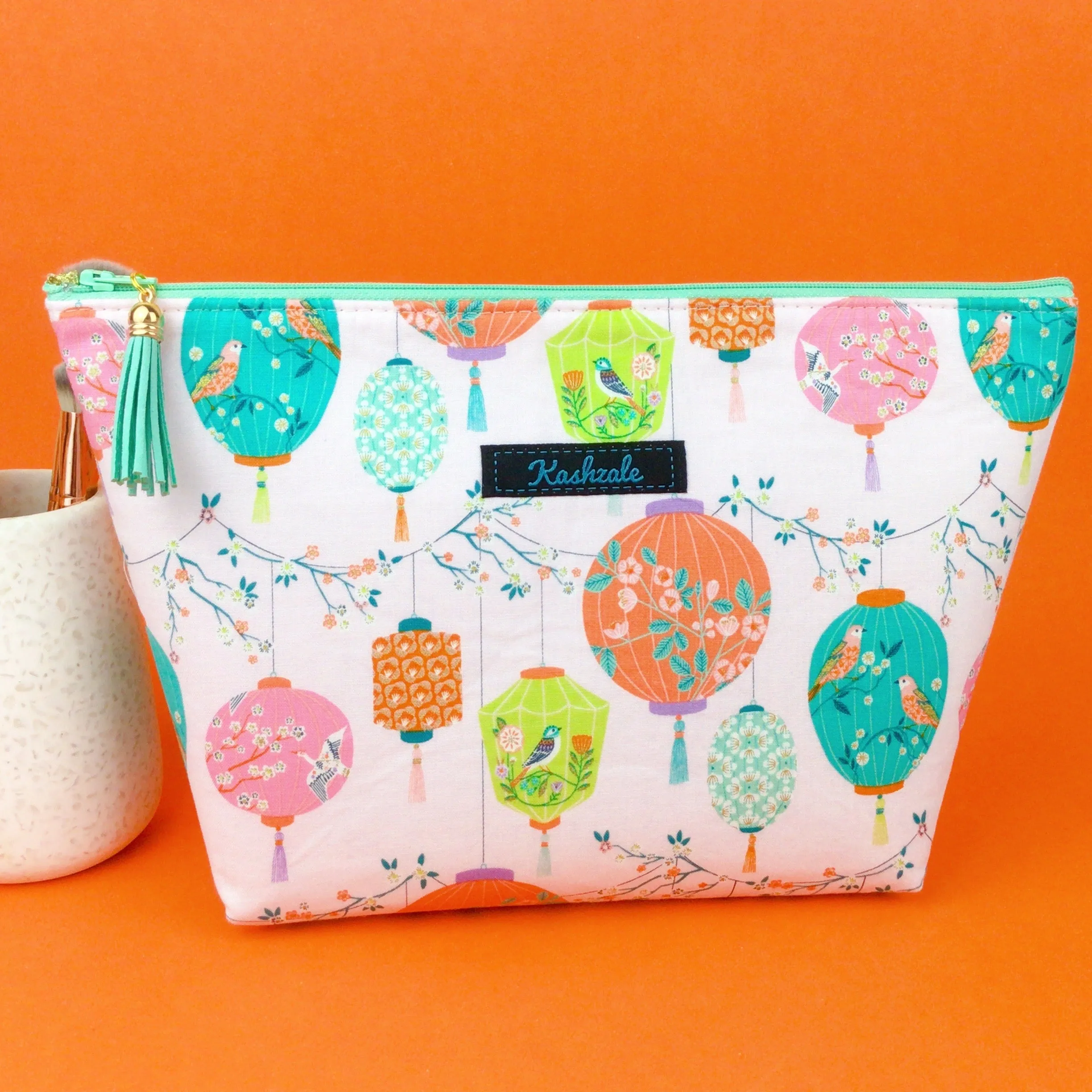 Lanterns Large Makeup Bag. Pale Pink Makeup Bag